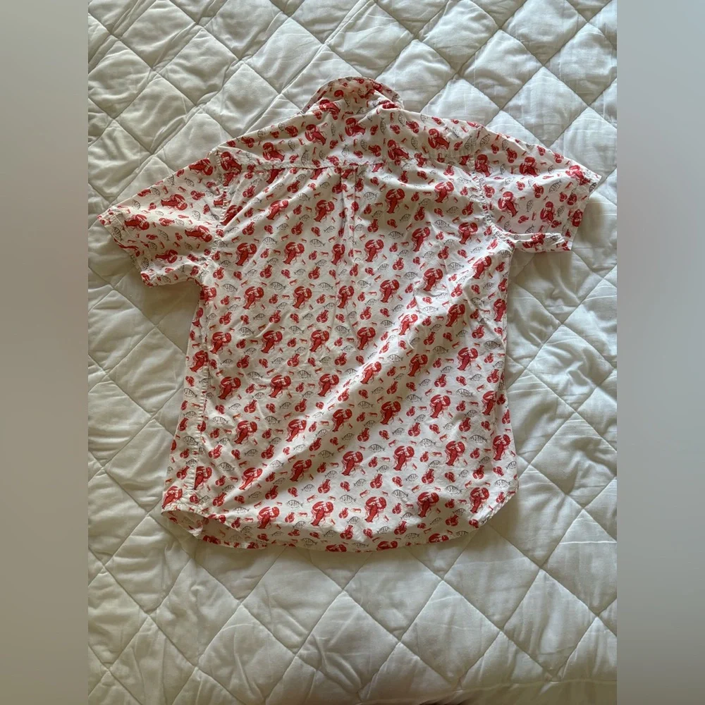 Lobster Print Button-Up Shirt. SUNRISE KINGDOM. Size M/ Made in India - Picture 7 of 8
